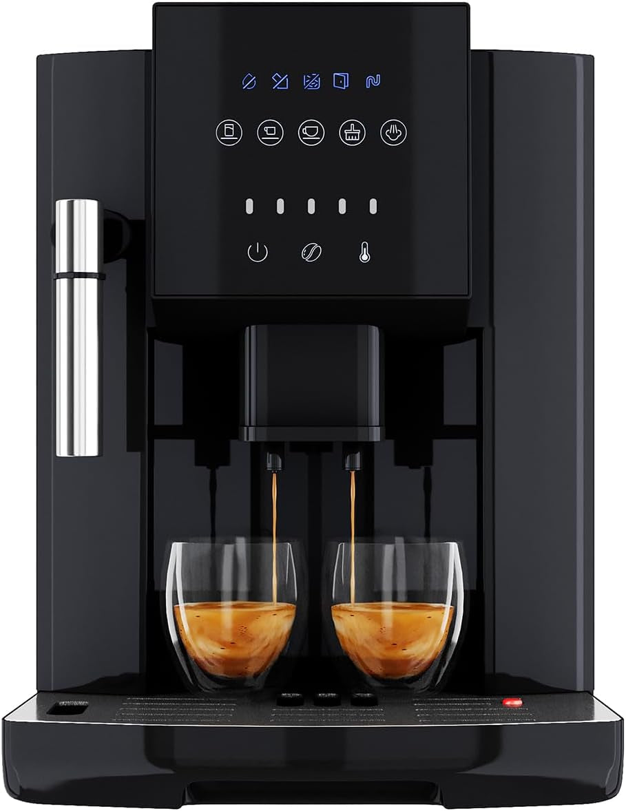 Volautomatische ProfiCook® espressomachine met melkopschuimer voor cappuccino | Conische slijpmachine | met kopjesverwarmingsfunctie | Italiaanse professionele pomp | Touchscreen | Espresso | PC KAV 1281