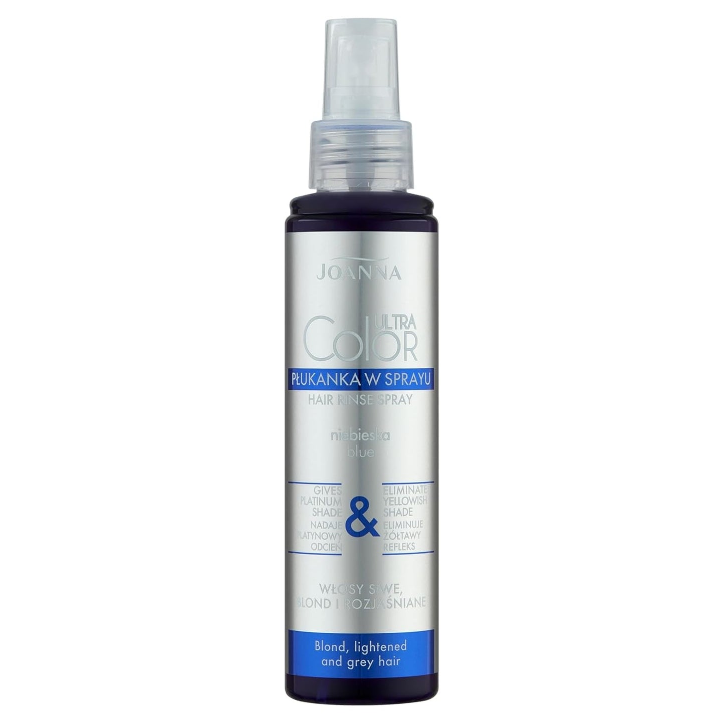 Joanna Ultra Color - Roze kleurconditioner voor blond en licht haar - Pastelroze - Natuurlijke glans - Verwijdert de gele tint van grijsblond haar - Tijdelijk effect - 150 ml Naty Shop Haarverf Platinablond Spray 150 ml (1 pakje)