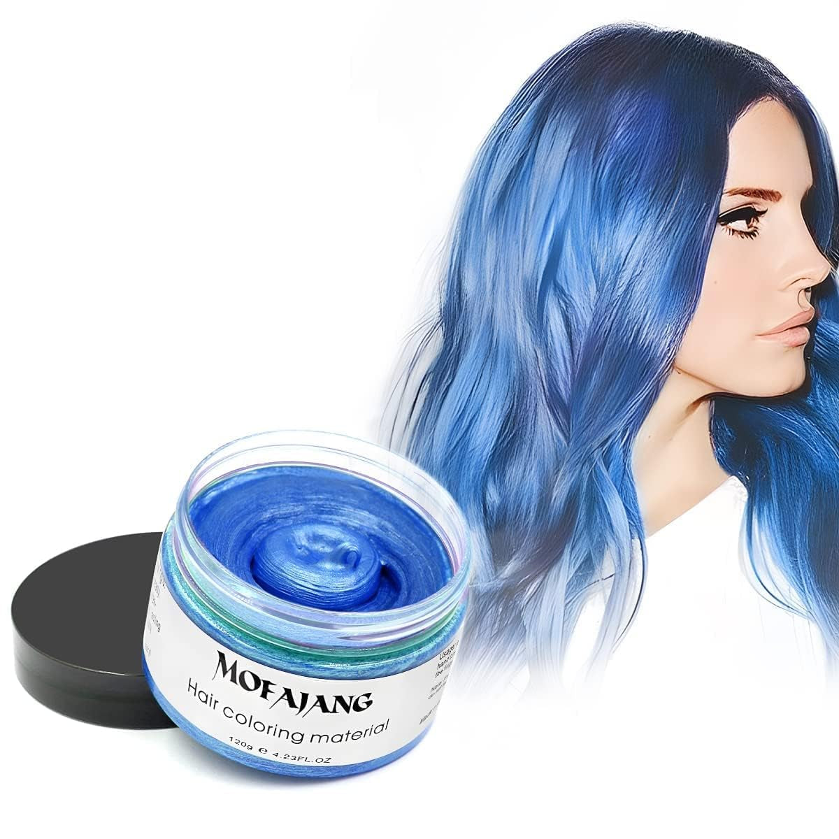 Tijdelijke haarkleur 4,23 ounce kleurwas voor heren Dames Wasbaar Natuurlijke kleur Pommade Instant haarverf voor feest Cosplay Halloween (rood) Naty Shop Haarverf Blauw 120G (1 pak)