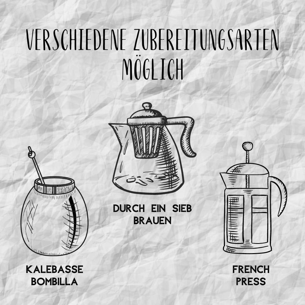 Mate Energie Cafeïne Theeset | Yerba Mate Taragui Energiethee 500 g | Cafeïne Mate Thee | Alternatief voor cafeïnehoudende en energiedrankjes | Yerba Mate thee met hele bladeren 1 kg