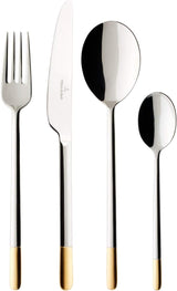 Villeroy & Boch - Ella Bestek gedeeltelijk verguld goud, 30 delig, 6 personen, vaatwasmachinebestendig, roestvrij staal Keuken Naty Shop