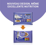 Purina One - Spezialfutter in Saus Rind/Huhn/Ente en Turkeyhn für Katzen mit Appetit, 340 g