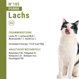 Kattennatvoer Catz Finefood Purrrr met monoproteïne en zalm nr. 105, voor katten met een gevoelige spijsvertering, 16 x 80 g