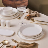 Karaca Stream Bone Bomo 12-persoons serviesset Elegante vierkante bordenset Elegant wit porseleinen servies