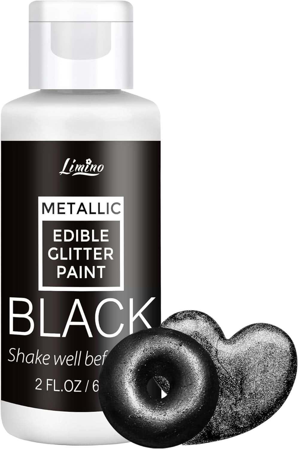 Vloeibare eetbare glitter, 60 ml Naty Shop Zwart
