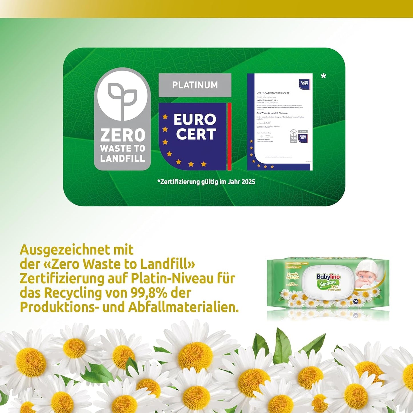 Gevoelige babydoekjes, 0% geur, 98% natuurlijke formule die de pH-balans van de huid herstelt, frisheidszegel, 54 doekjes