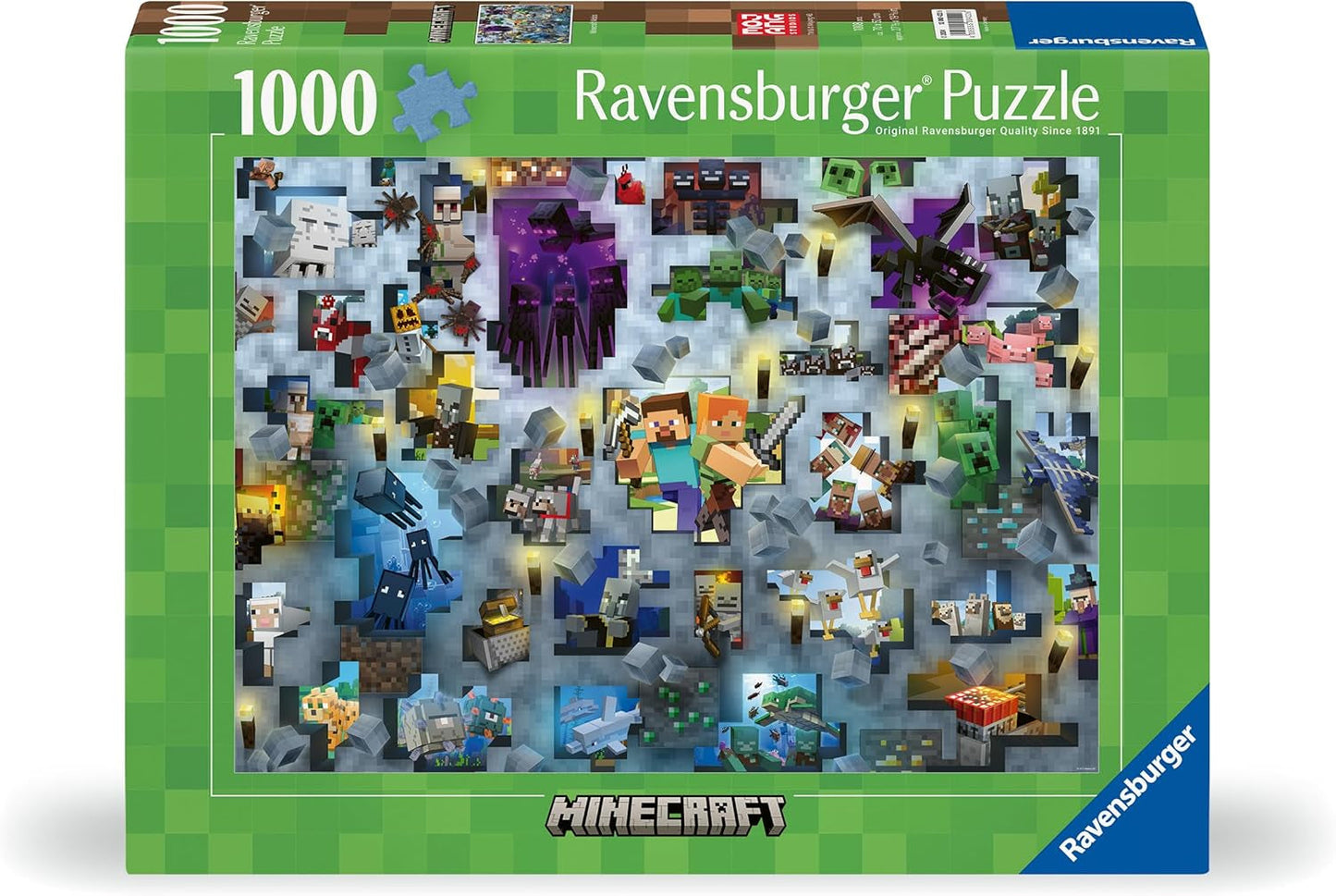 Ravensburger Puzzel 12000422 - Minecraft Mobs - Minecraft puzzel van 1000 stukjes voor volwassenen en kinderen vanaf 14 jaar Puzzel Naty Shop