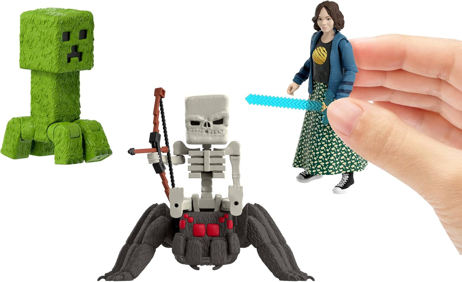 Mattel Minecraft-verhaalset met 4 actiefiguren en 3 accessoires Ontmoetingen in de bovenwereldset Minecraft-filmgeïnspireerd verzamelspeelgoed JFR70 Actiefiguren Naty Shop