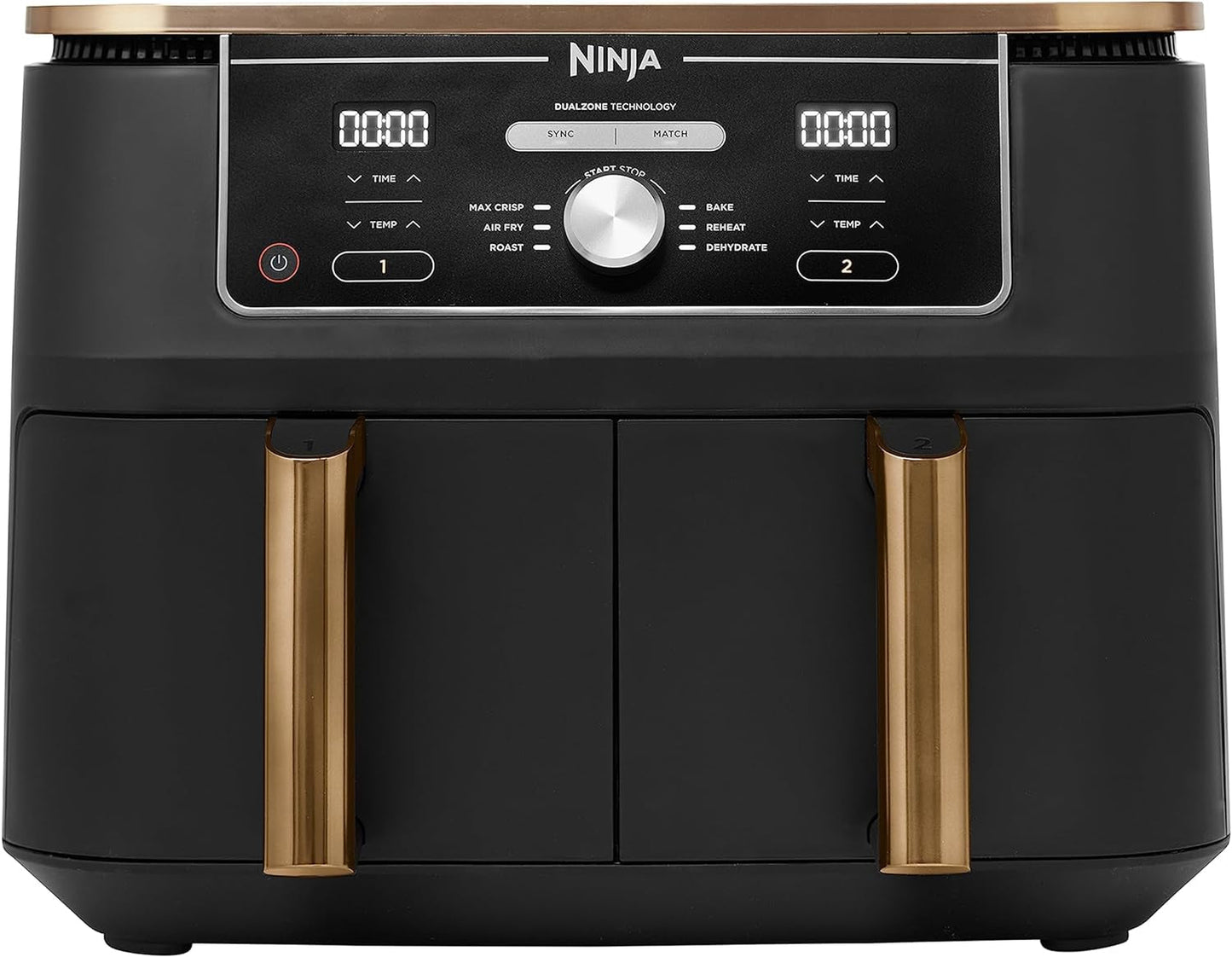 Ninja Foodi AF400EUCP MAX Dual Zone Airfryer, 9,5L Airfryer, 2 compartimenten, met tang, antiaanbaklaag Apparaten Naty Shop Standaardtitel