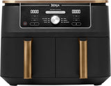 Ninja Foodi AF400EUCP MAX Dual Zone Airfryer, 9,5L Airfryer, 2 compartimenten, met tang, antiaanbaklaag Apparaten Naty Shop Standaardtitel