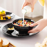 LOVECASA Daphne-serie porseleinen serviesset SWEET 24-delige combinatieset gouden design dinerborden dessertborden ontbijtgranenschalen en dinerborden voor 6 personen
