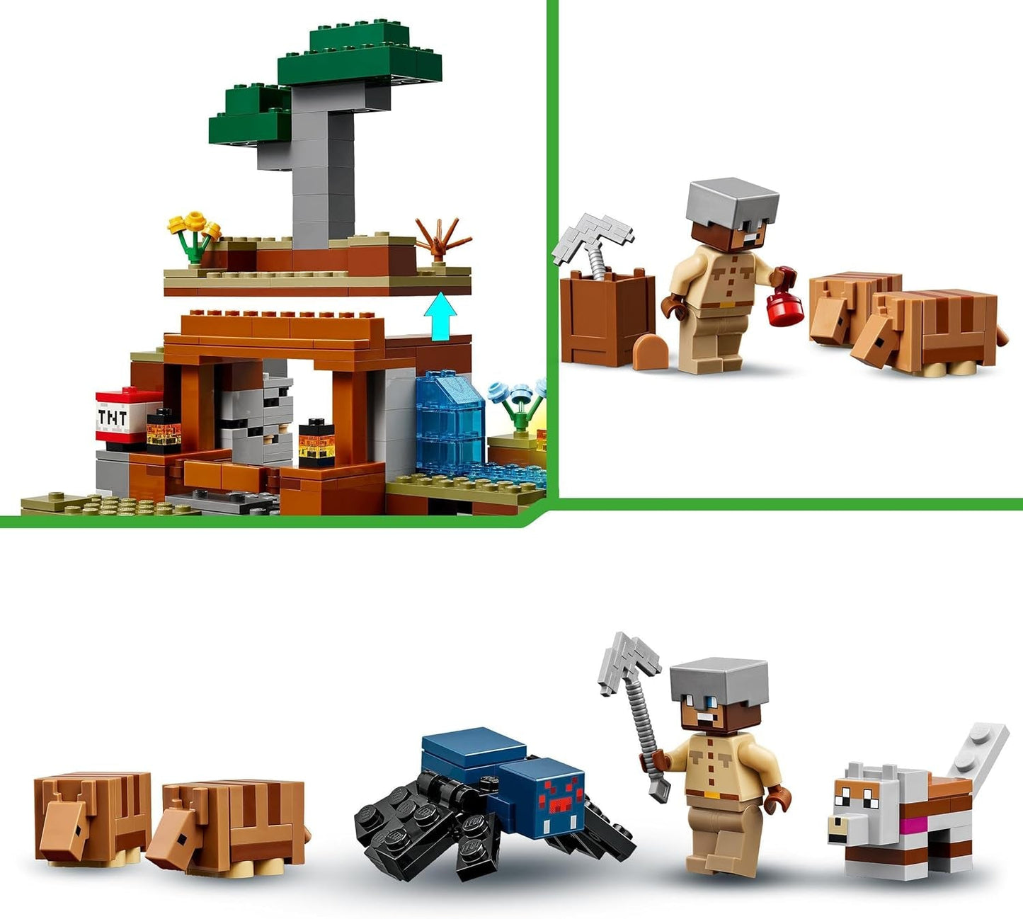 LEGO Minecraft Dungeon Mine Expeditie Videogame Minifiguurset Karakterbouwspeelgoed Cadeau voor jongens en meisjes vanaf 8 jaar oud 21269 Bouwsets