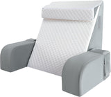 Groot leeskussen met handgreep, schuim met hoge dichtheid, ergonomisch rugkussen, armleuningen, neksteun en hoofdsteun, verstelbaar zitkussen om te slapen, spelen, tv kijken, voor bed en bank