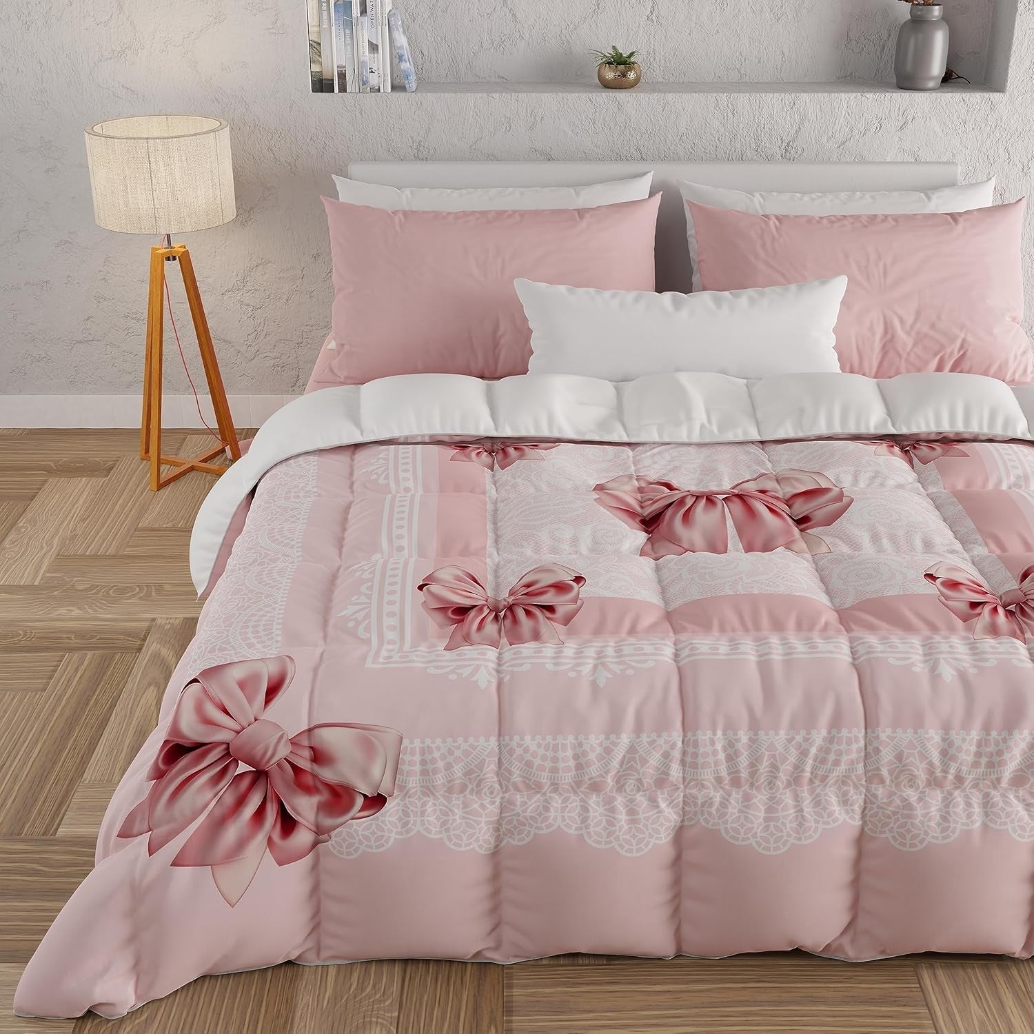 PETTI Artigiani Italiani - Winterquilt, Winterquilt, Eenvoudige quilt, Dubbelzijdig, Monocolor en digitaal printen, 100% hypoallergene microvezel, Made in Italy
