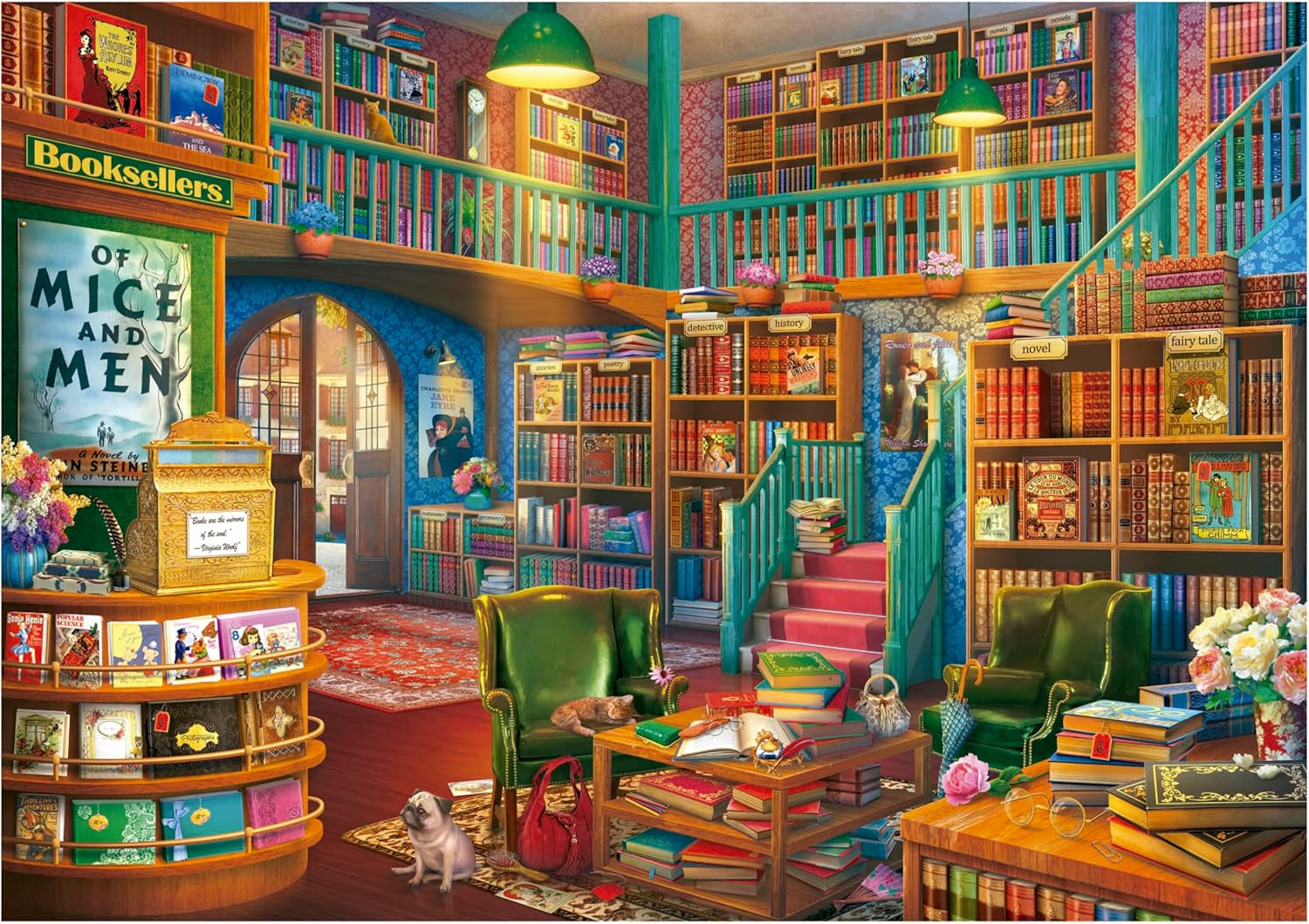 Educa - Puzzel van 1000 stukjes voor volwassenen | Bibliotheek. Afmetingen: 68 X 48 cm. Inclusief Fixpuzzel puzzellijm. 14 jaar lang (19925) Puzzle Naty Shop