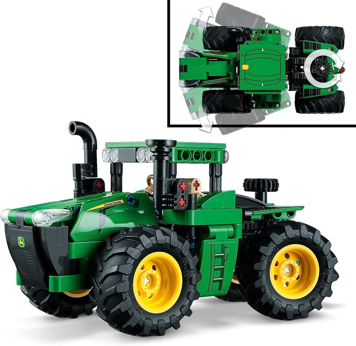 LEGO Technic John Deere 9620R 4WD-tractor met kipper Klassiek landbouwspeelgoed voor kinderen, jongens en meisjes, 8 jaar oud, verzamelmodelset 42136 Bouwsets