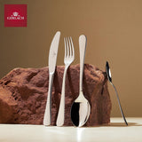 Gerlach Flow Besteck-Set 6 Personen Spülmaschinenfest Essbesteck Besteck Aus Edelstahl Messer Gabel Löffel Teelöffel Tafelbesteck Rostfrei 24 Stk, Zilverlänzend Kitchen Naty Shop