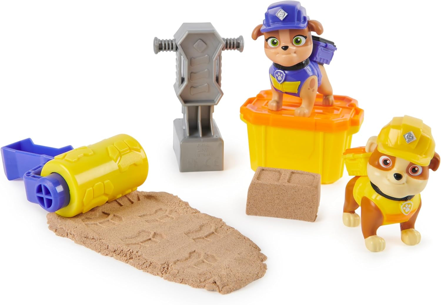 Rubble & Crew - Rubble & Mix figuur-actiefigurenset, 2 bouwspeelgoed en 85G kinetisch bouwzand, speelgoed geschikt voor kinderen vanaf 3 jaar actiefiguren Naty Shop