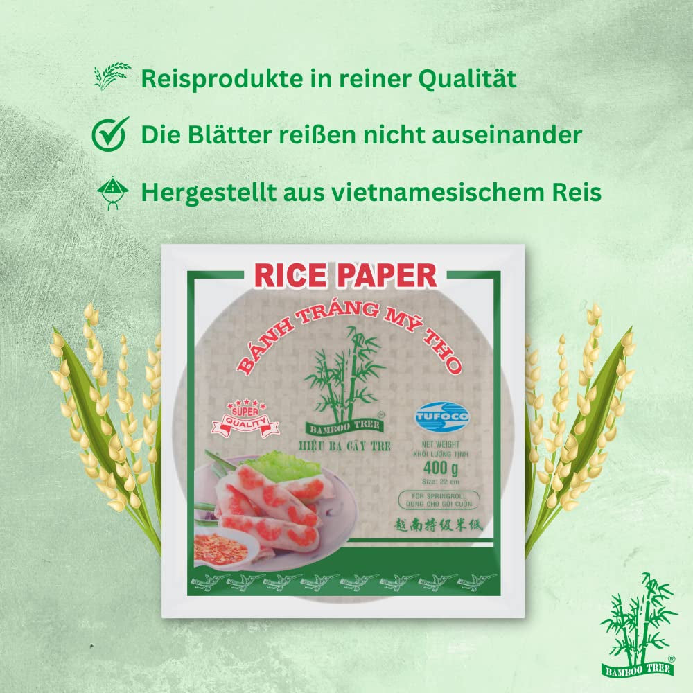 BAMBOE BOOM - Rijstpapier 22 cm. (Zomerbroodjes) - 1 x 400 g