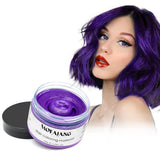 Tijdelijke haarkleur, 4,23 ounce kleurwas voor mannen en vrouwen, wasbare natuurlijke kleurpommade, instant haarverf voor feest, cosplay, Halloween (rood) Naty Shop paarse haarverf 120G (1 pak)