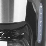Emerio CME-122933, Filterkoffiezetapparaat, 1,25L voor maximaal 10 koppen verse koffie, permanent uitneembaar filter, antidruppelfunctie, glazen karaf, automatische uitschakeling, 1000 watt, zwart/zilver