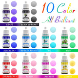 DecorRom, set van 10 vloeibare voedingskleurstoffen, 10 x 10 ml Naty Shop
