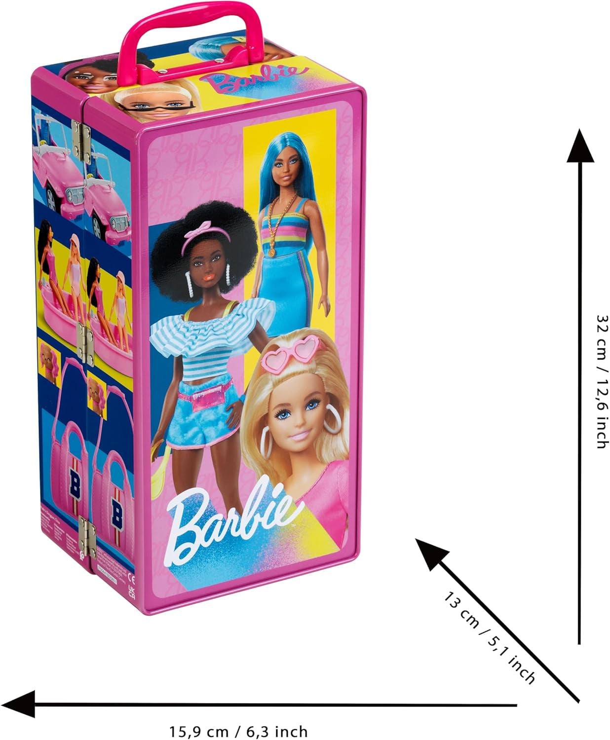 Theo Klein 5801 Barbie-kledingkast met kledingroedes en vakken, speelgoed voor kinderen vanaf 3 jaar, inclusief accessoires, meerkleurig