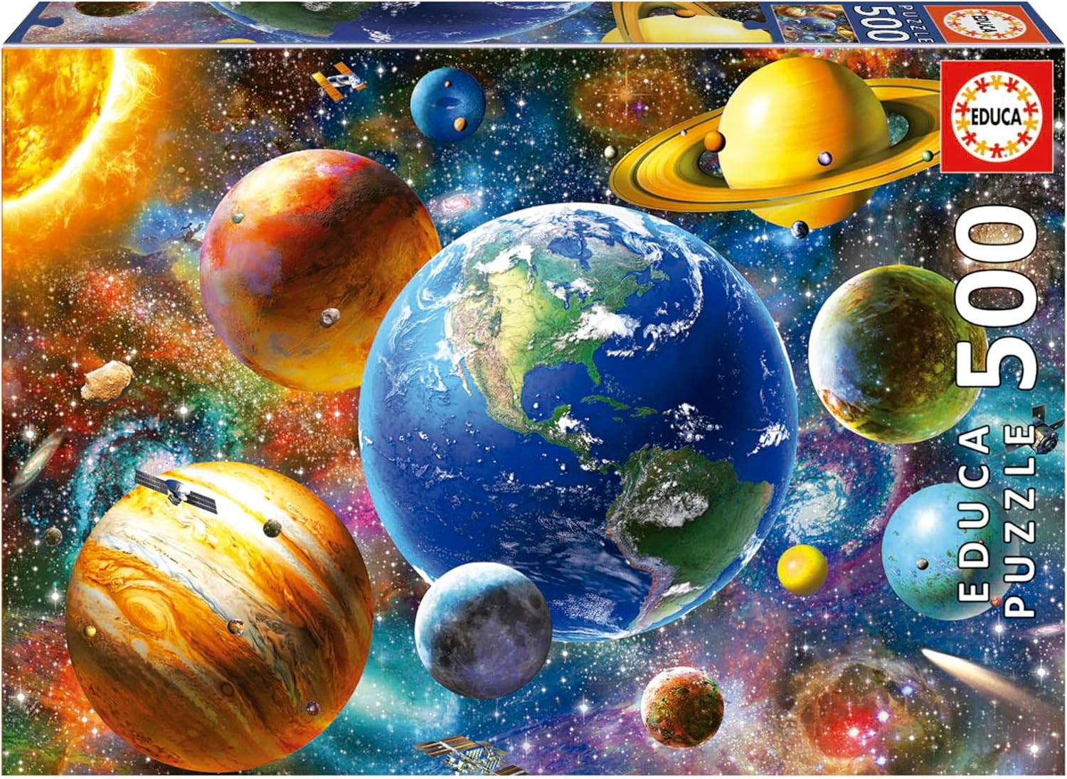 Educa - Puzzel 500 stukjes voor volwassenen | Zonnestelsel, puzzel 500 stukjes voor volwassenen en kinderen vanaf 11 jaar, planeten, ruimte, ruimte (18449) Puzzel Naty Shop Standaard titel