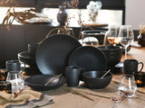 Creatable, 23146, SOFT TOUCH BLACK-serie, 20-delige serviesset, porseleinen combinatieservies, vaatwasser- en magnetronbestendig, gemaakt in Portugal