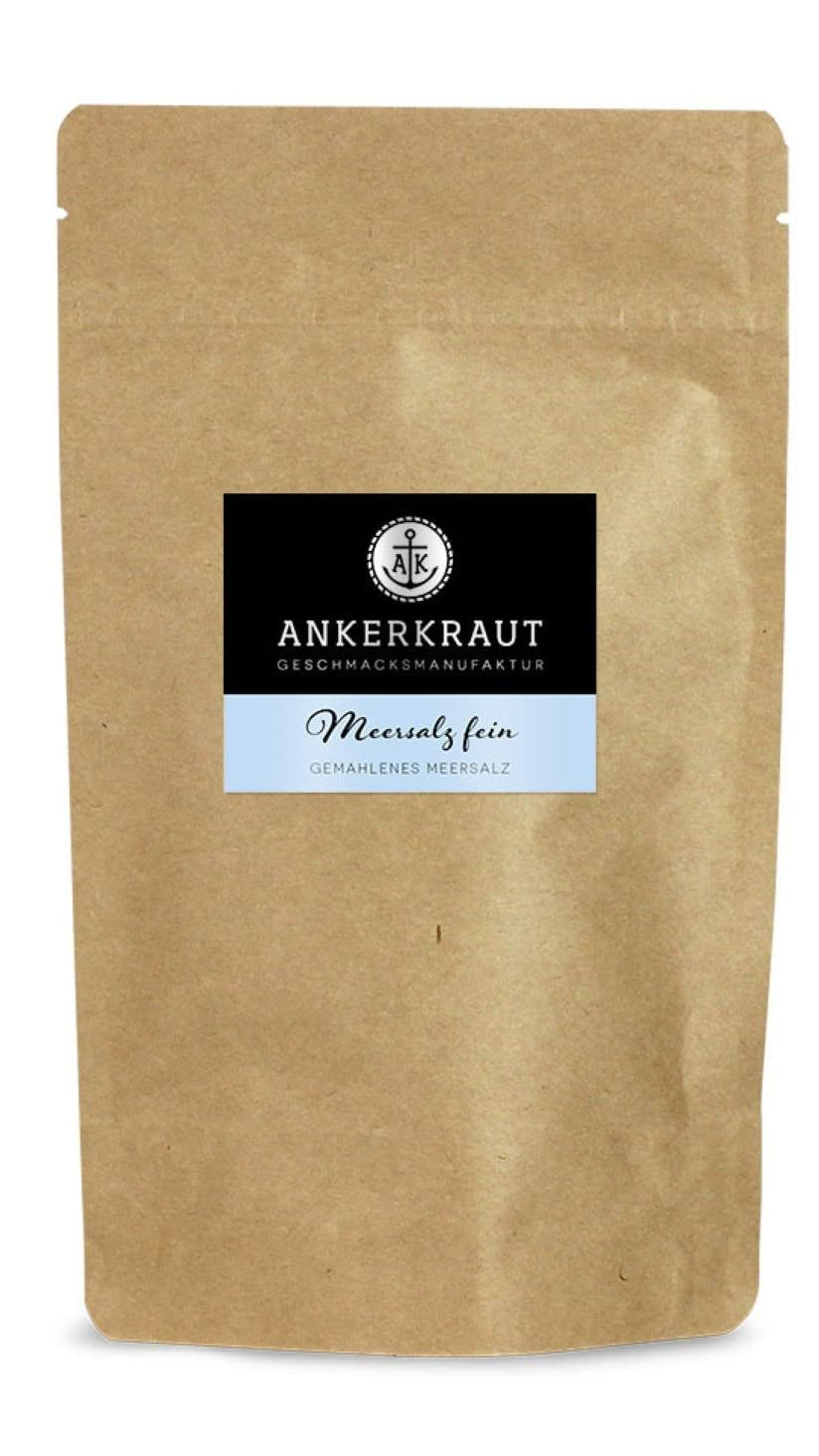 Ankerkraut Meersalz fijn, reines Salz zum kochen und würzen, 170g in korkenglas