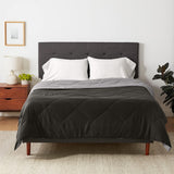 Amazon Basics microvezel dekbedovertrek, aan beide zijden te gebruiken, 220 X 240 Cm, grijs/zwart Dekbedden en dekbedden Naty Shop Grijs/zwart 220X240 Cm