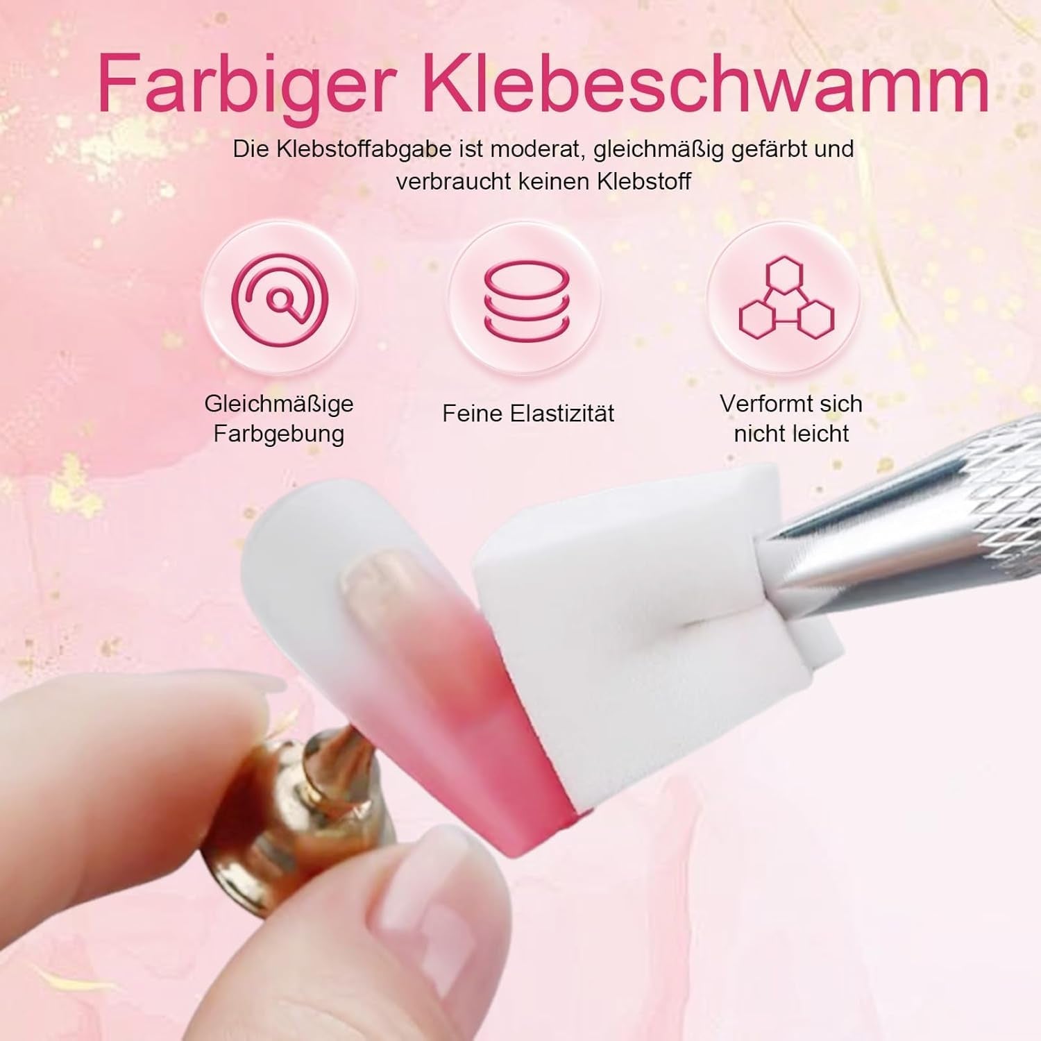 100 Stk Nail Art Schwamm Mit Metallgreifer, Nailart-Zubehör, Baby Boomer, Rendering-Werkzeuge Mit Greifer-Blöcken, Maniküre-Gradient Nail Art Schwamm, voor Pinselset, Nägel, Nageldesign-Zubehör