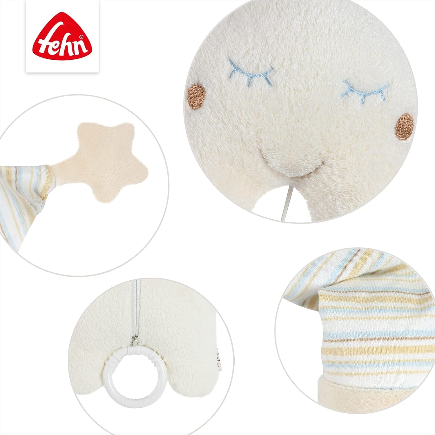 Fehn speeldoos baby slaaphulp ster - muziekdoos met afneembaar muziekmechanisme om op te hangen - slaaphulpliedje "Weißt du wieviel Sternlein stehen" - speelgoed voor baby's en kinderen vanaf 0+ maanden Speelgoed Bebe Naty Shop