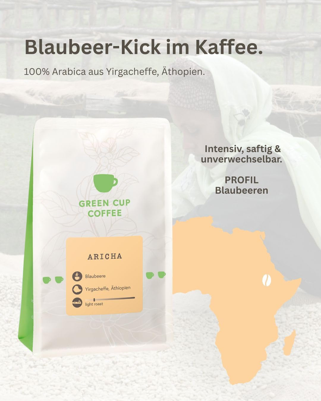 Koffie - Aricha I 100% Arabica I Koffiebonen 250g I Ideaal voor automatische koffiemachines, filterkoffie en French press met fruitige smaken I licht gebrand