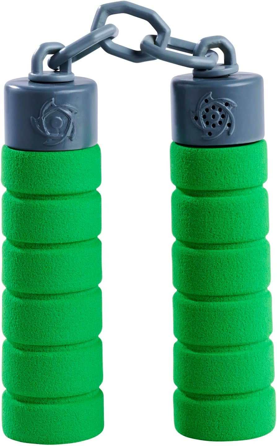 Ninja Nunchaku, geluid, handvat omwikkeld met zacht materiaal, 13cm, rollenspel, vanaf 3 jaar, groen Actiefiguren Naty Shop Standaard titel