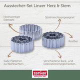 Zenker Ausstecher-Set Linzer Herz und Stern aus Edelstahl – Perfekt für Weihnachtskekse, 3-teilig, inkl. Geschenkverpakkingen, speelgoedartikelen en roestvrij – The Christmas Candy Shop