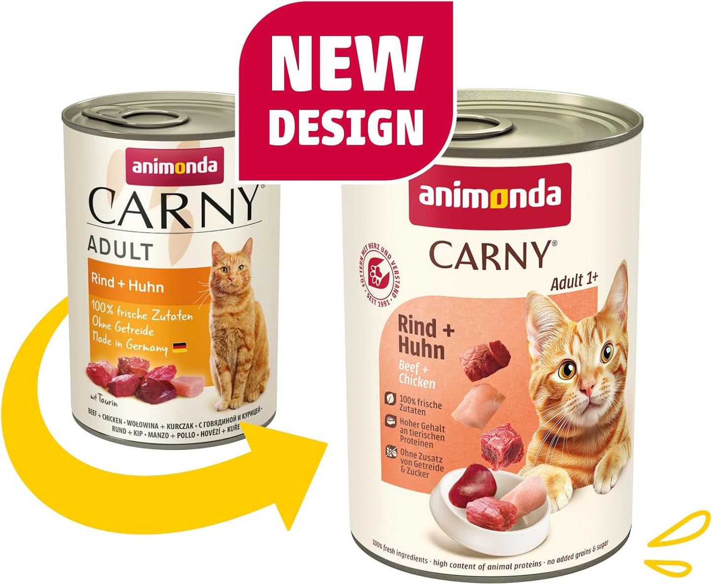 animonda Carny Adult Savory Variety (12 x 400 g), natvoer voor volwassen katten, natvoer met 100% verse vleesingrediënten, graanvrij en suikervrij