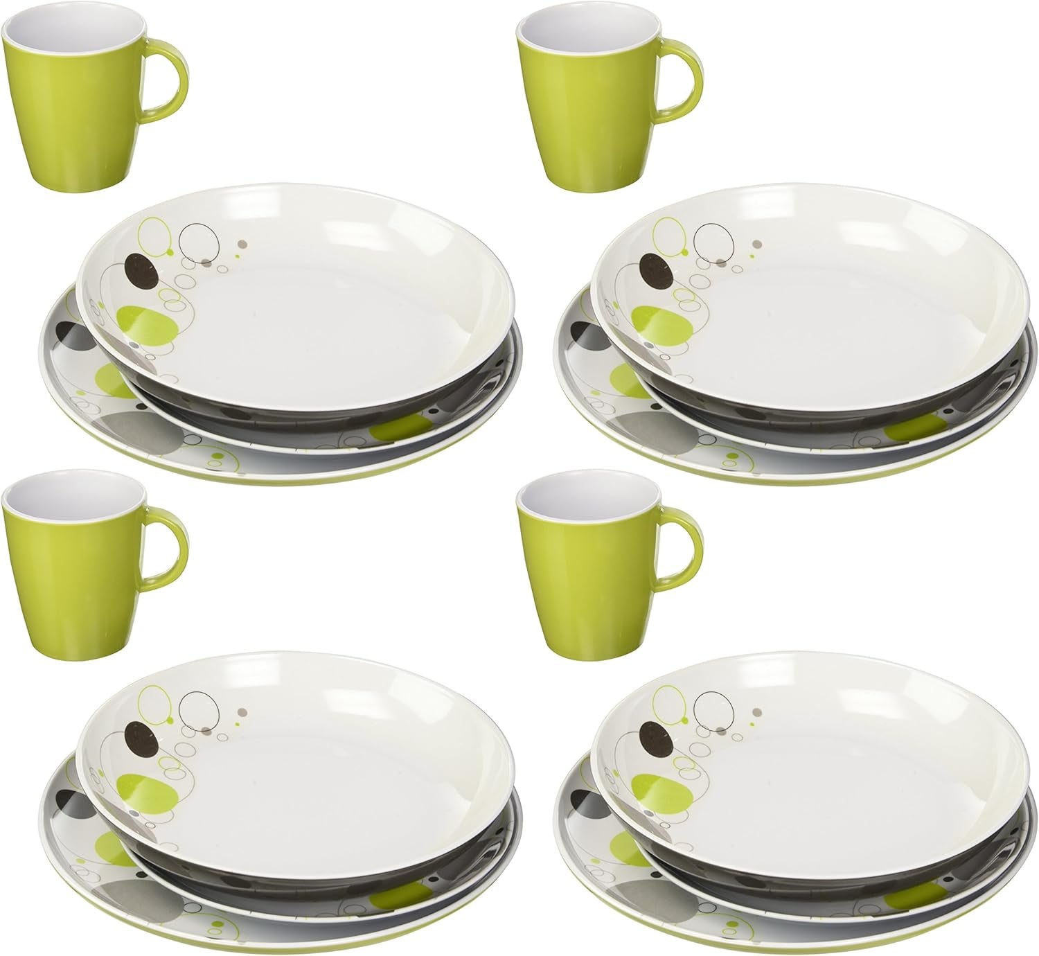 All-inclusive melamine borden, Space - set van 16 stuks