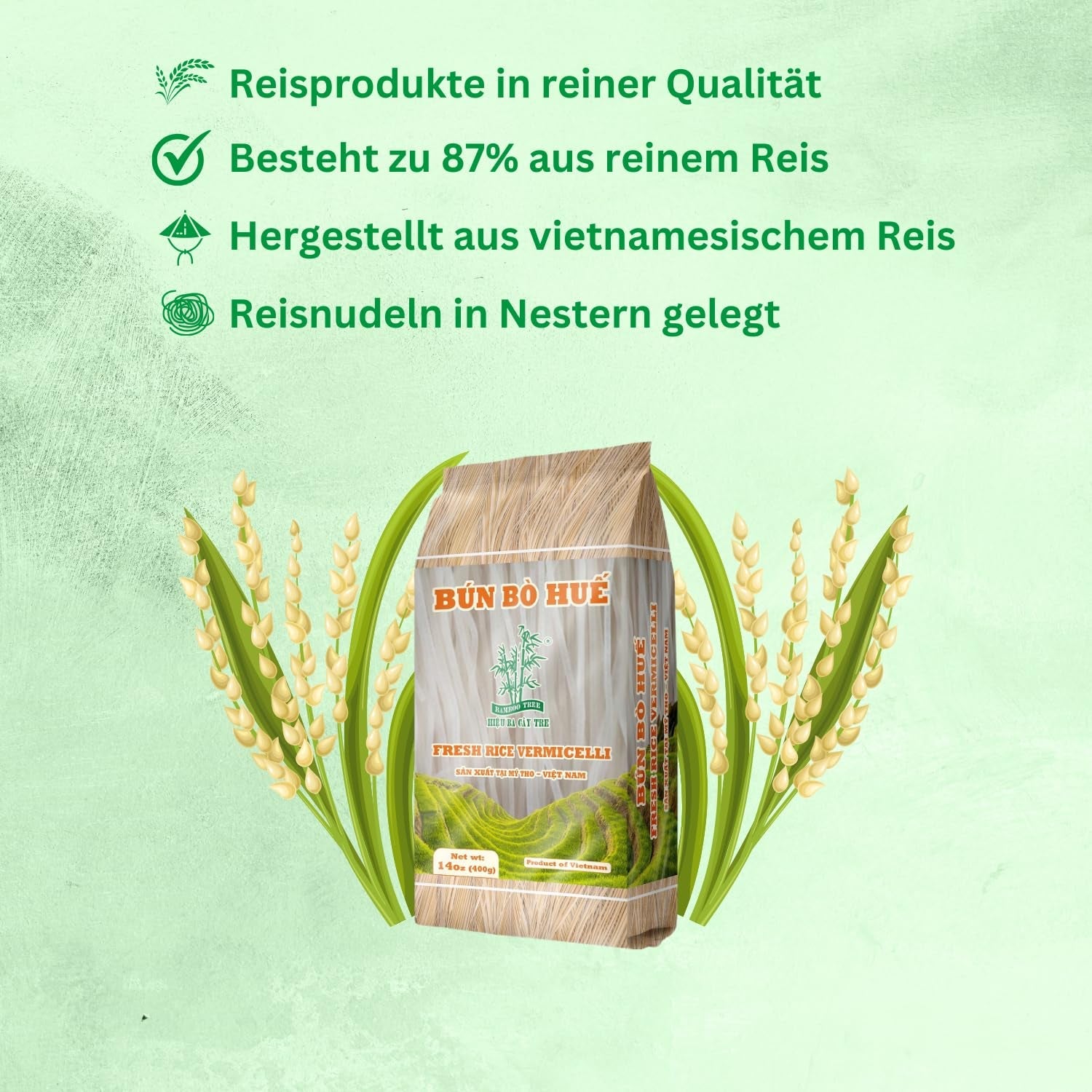 BAMBOO TREE - Broodje Bo Hue Rijstnoedels - (1 X 400 G)
