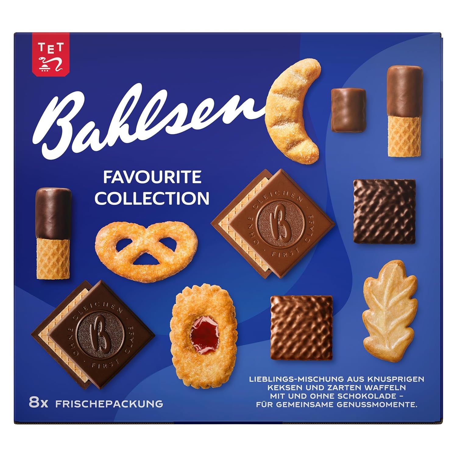Bahlsen Favorite Collection XL 1 pak knapperig deeg en wafelmix met melk en pure chocolade (8 x 227 g / 1816 g)