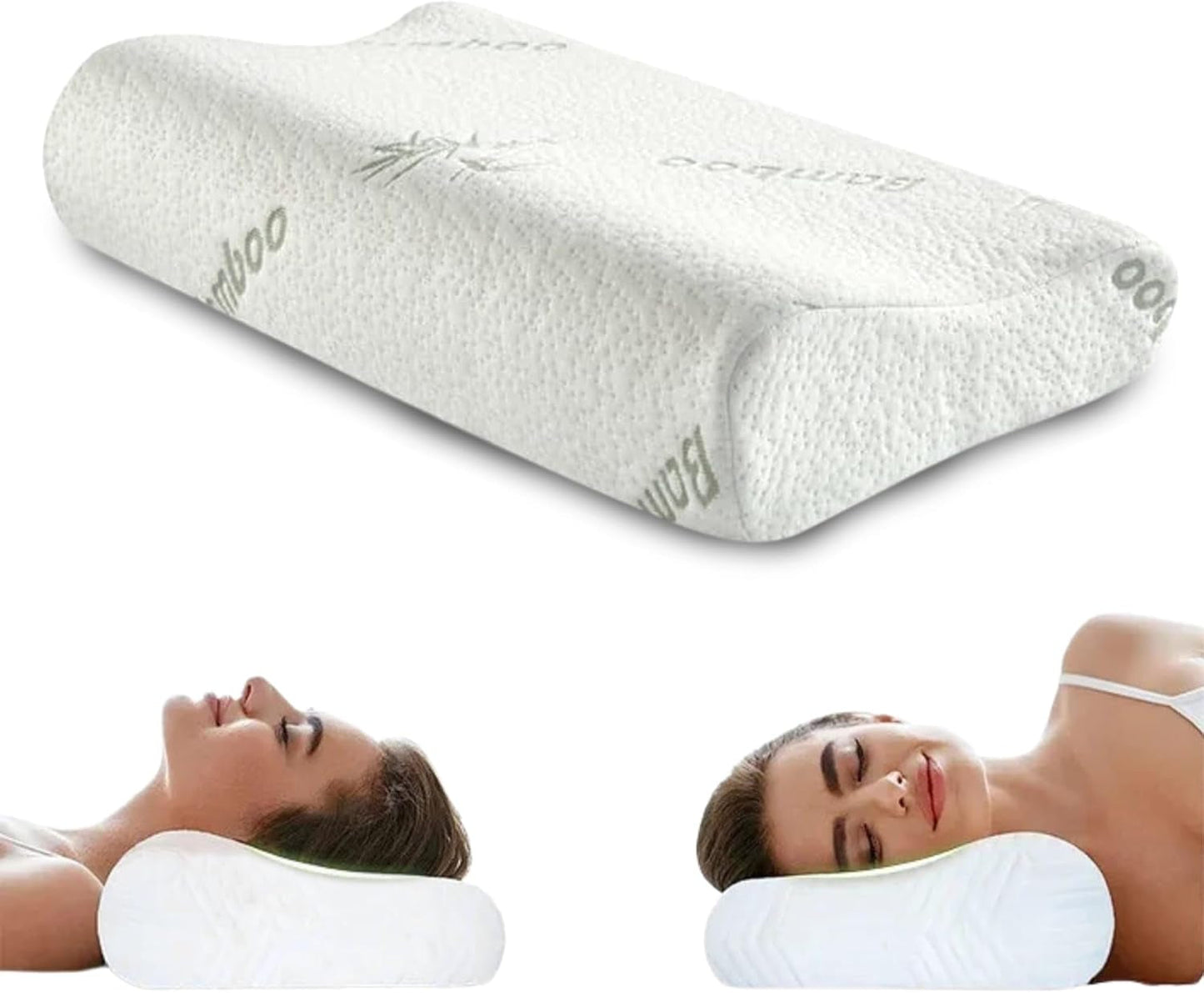 Orthopedisch neksteunkussen van traagschuim - Ergonomisch kussen Anti-snurkkussen voor zij-, buik- en rugslapers Pilow 60 cm x 40 cm x 12 cm Cervicale orthopedische kussens Naty Shop Standaardtitel