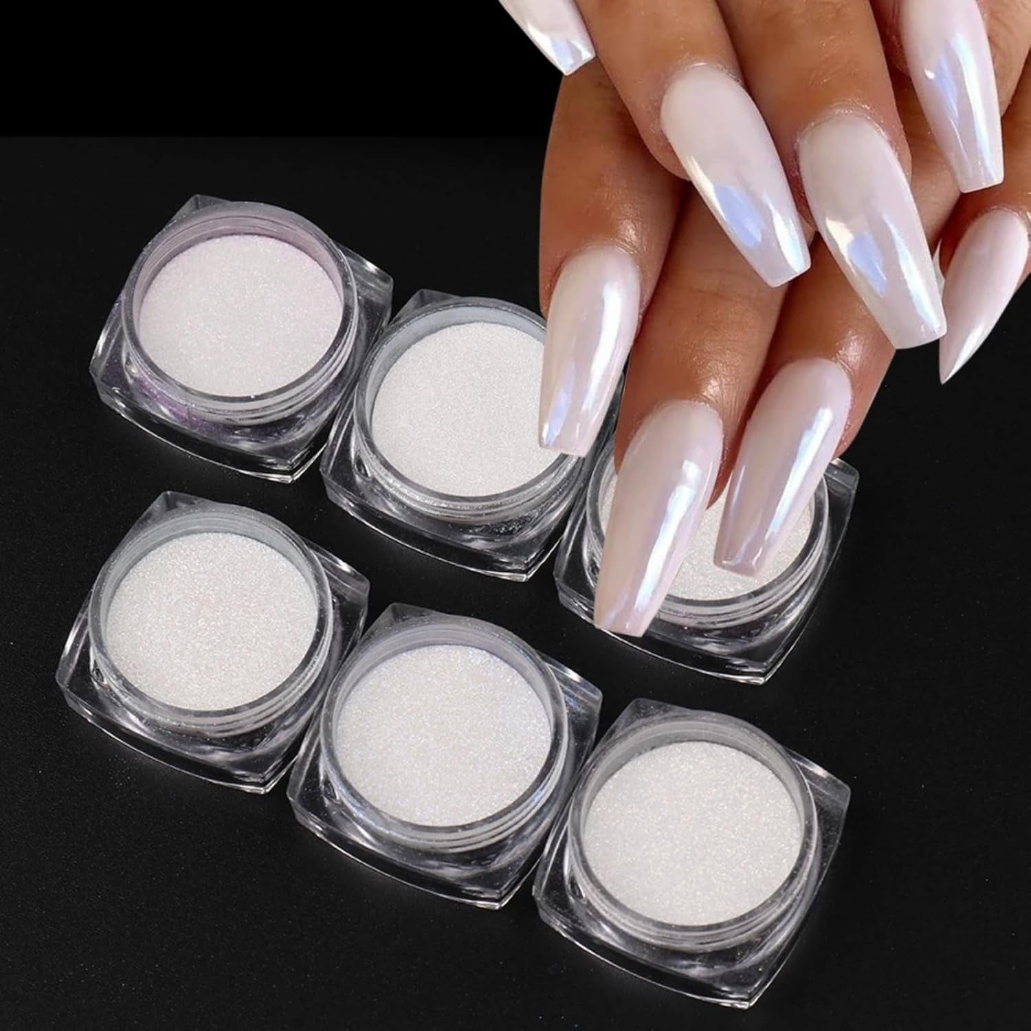 Chrome Nagelpoeder Aurora Ice Shimmer Chroom Pigment Poeder 4PCS Chroom Poeder Nägel Nail Art Nageldesign