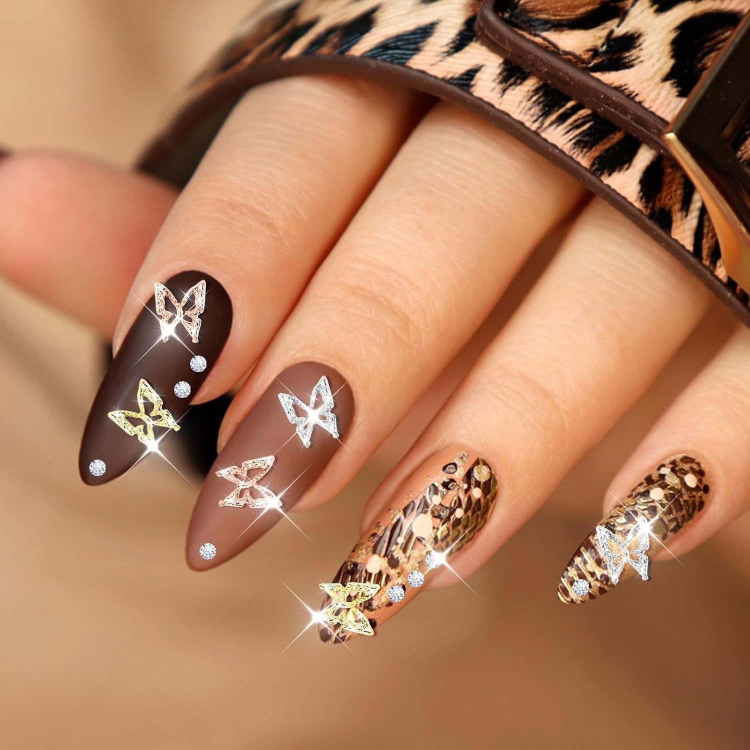 80 stks 3D Vlinder Nagel Charmes Legering Vlinder Goud Zilver Glitter Nail Art Decoraties Nagel Sieraden Accessoires DIY Manicure voor Vrouwen