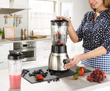 Russell Hobbs Standmixer 2-In-1 [1,5L Glasbehälter Mixer & 0,6L Mini Smoothie Maker -To-Go-Trinkflasche Inkl. Deckel] Spülmaschinenfest, Impuls-/Ice-Crush-functie, Becher BPA Frei, Edelstahl 23821-56 Keuken Naty Shop