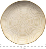 MÄSER 931512 Nottingham Vintage Series serviesset voor 4 personen, combinatieservies van 20 stuks met onregelmatige ronde vormen in retro-look, tegel, beige