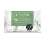 LILLYDOO Groene vochtige doekjes, 600 stuks (10 x 60), 100% plasticvrij, scheurbestendig doekje - geurvrij, zacht en natuurlijk, zachte reiniging voor de gevoelige huid, dermatologisch getest