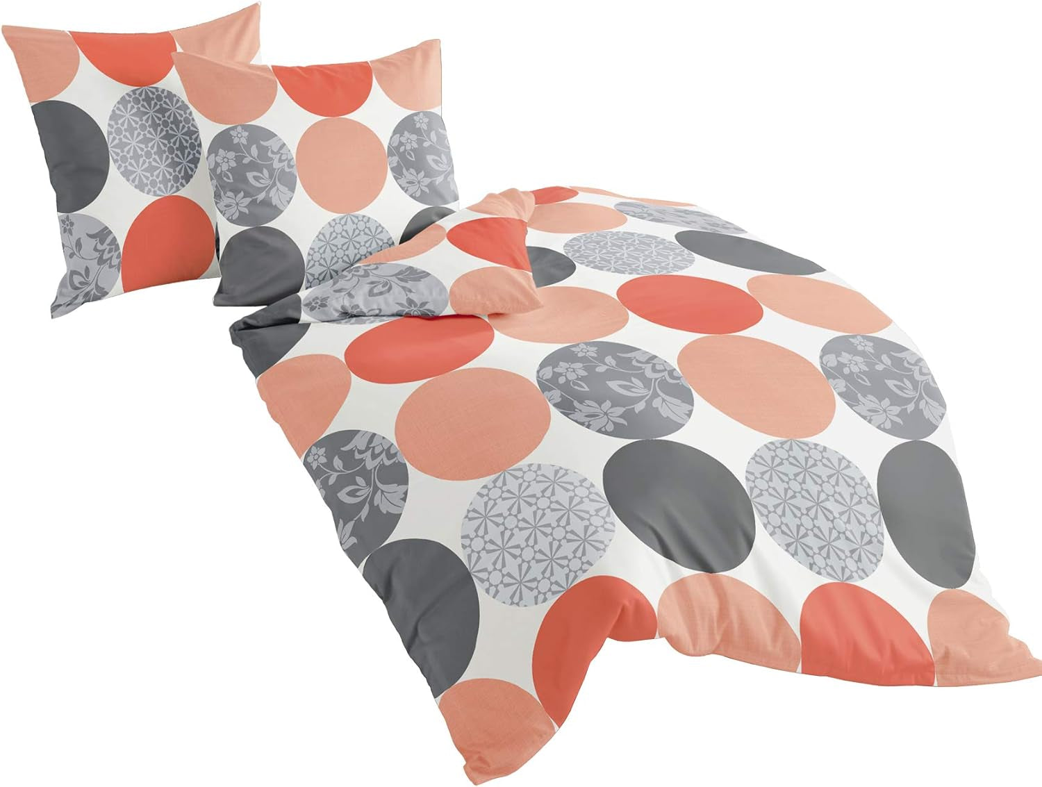 Bierbaum beddengoed, maco-satijn, Designed in Germany, model 6383 turquoise 02, 155X220 Cm + 80X80 Cm, comfortmaat Bedden en dekens Besuche den Bierbaum-Store Zalm 155X220 Andere monsters