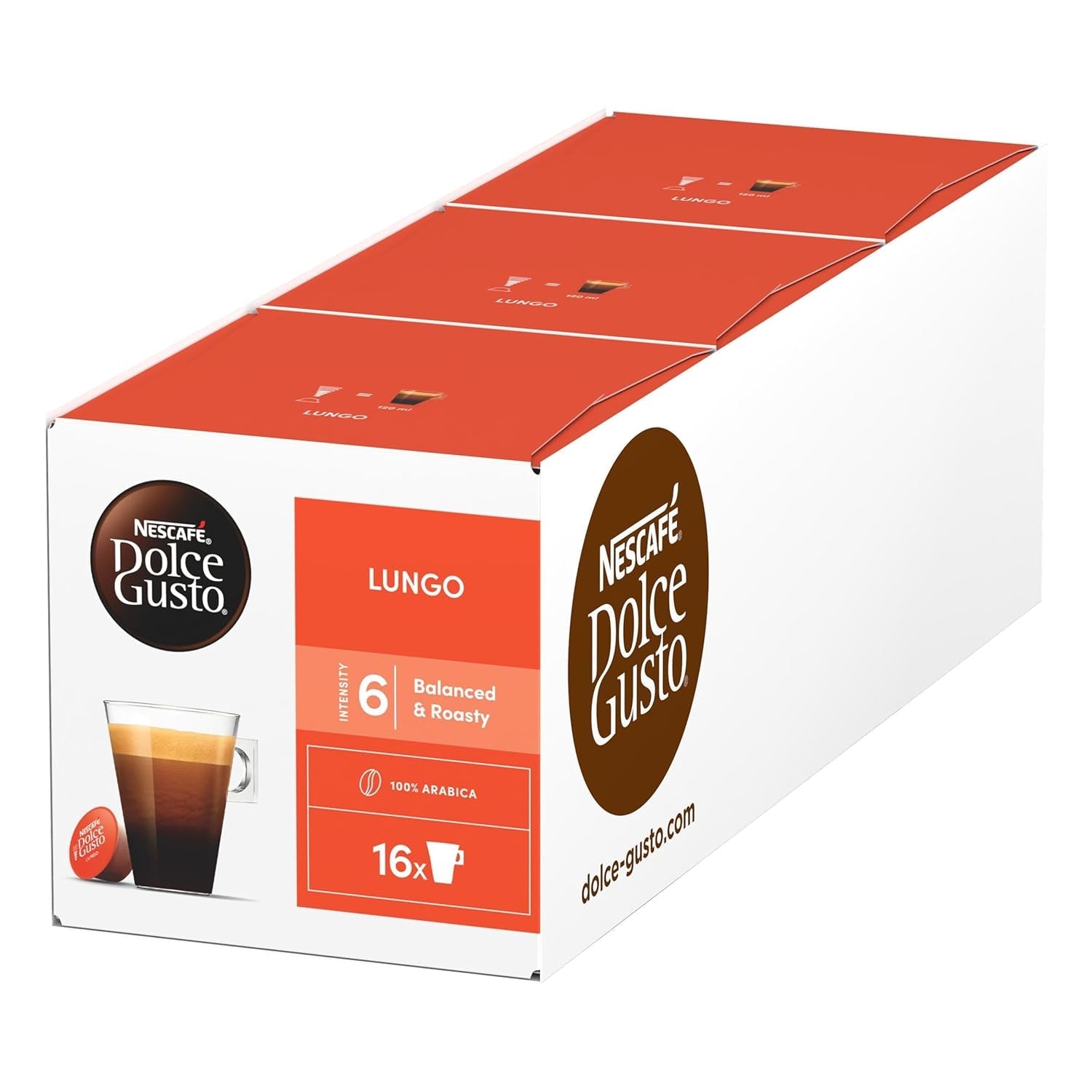 NESCAFÉ DOLCE GUSTO Lungo Kaffeekapseln 3er-pakket (3 x 16 Kapseln)