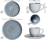 Ritzenhoff & Breker Skagen Stone koffieservies, 12-delig, grijsblauw