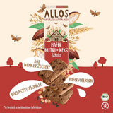 Koekjes met haver en biologische chocolade Allos | Krokant volkoren chocoladekoekje | Zoeten met honing 6 x 130 g
